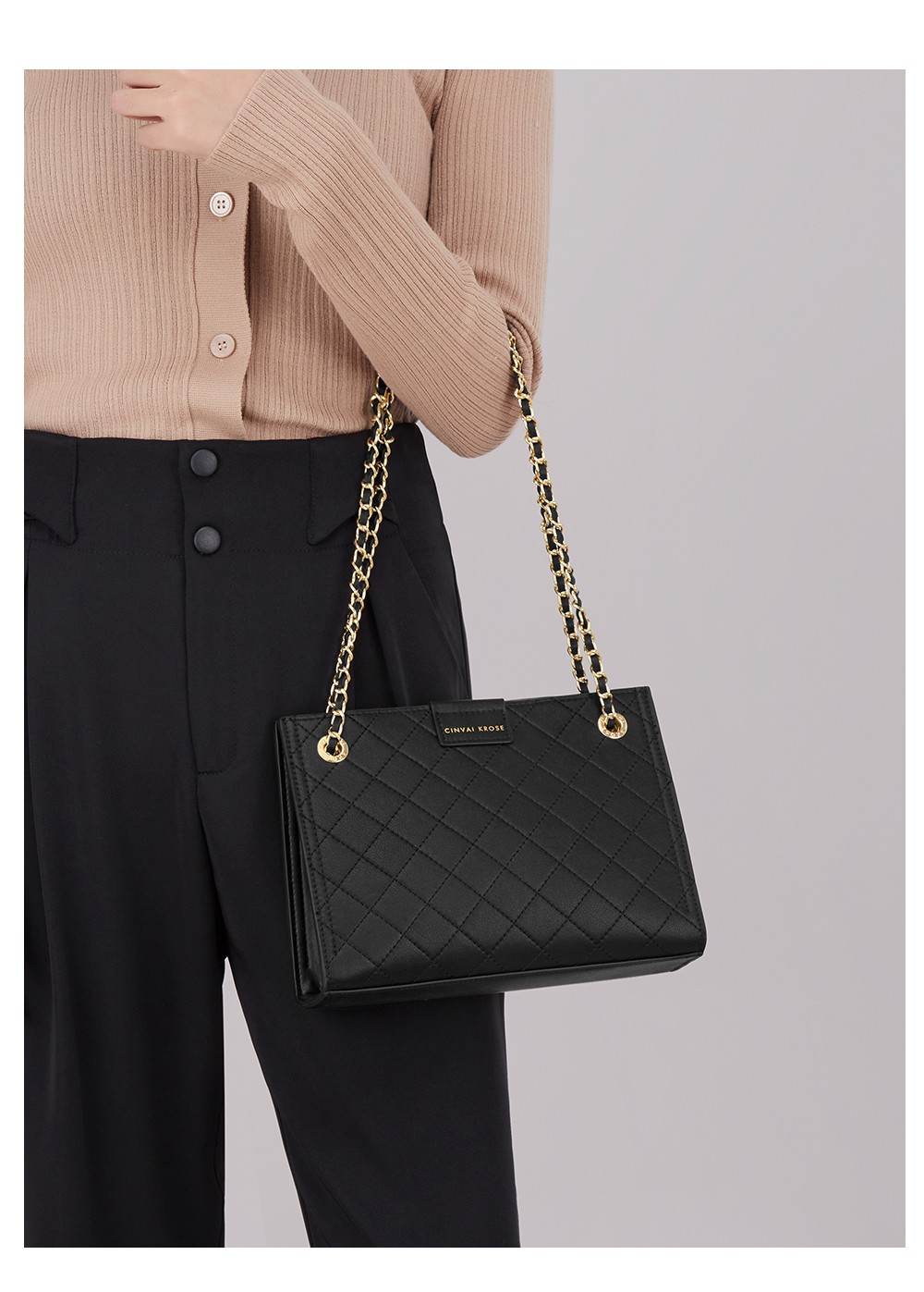 官网cinvaikrose小ck牛皮包包女包新款时尚单肩包女士斜挎包大容量