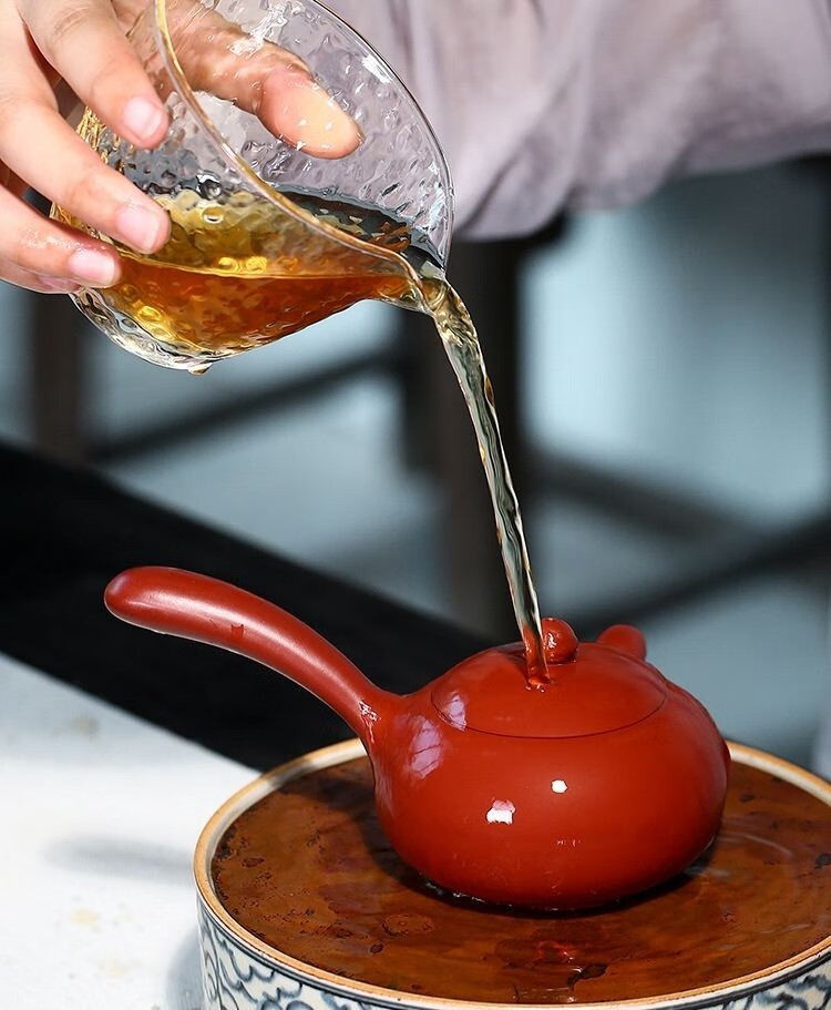 侧把紫砂小壶纯手工小容量泡茶器功夫茶具宜兴紫砂壶家用迷你茶壶 侧