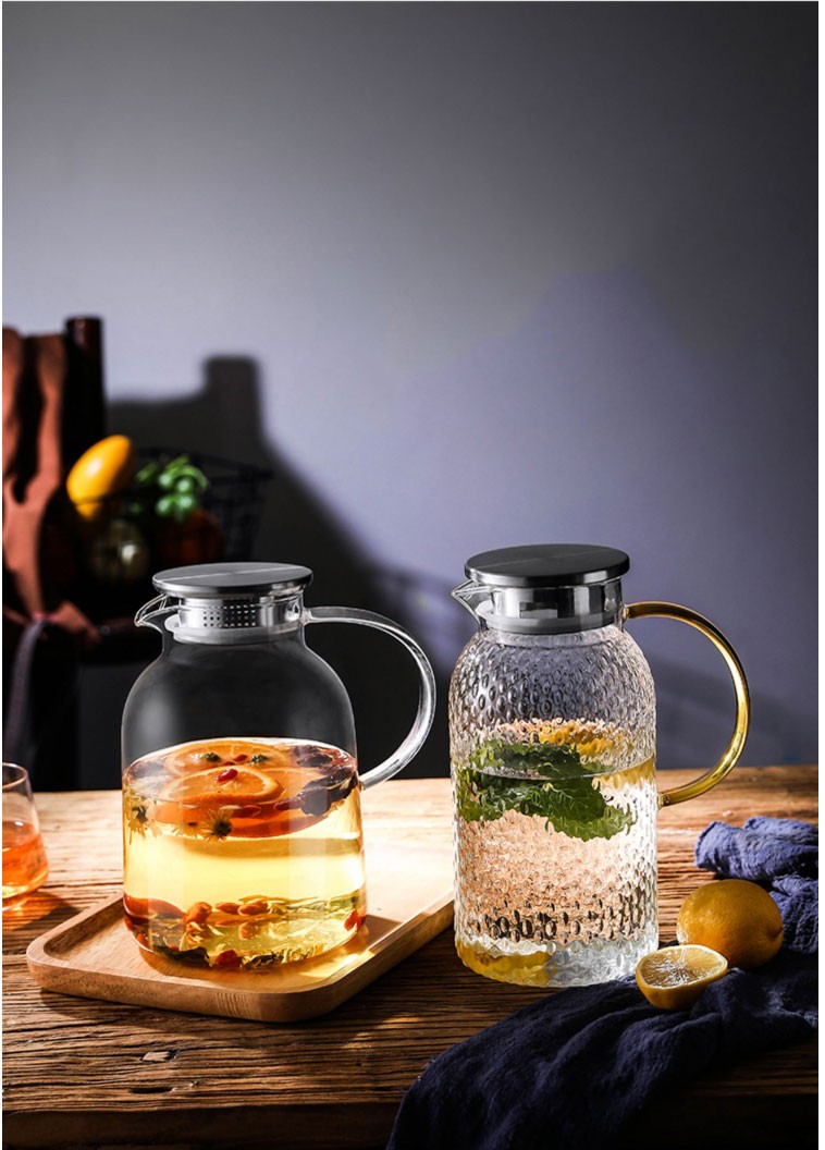 冷水壶玻璃耐高温凉水壶大容量水果凉茶壶家用凉水开水扎壶冰水饮料