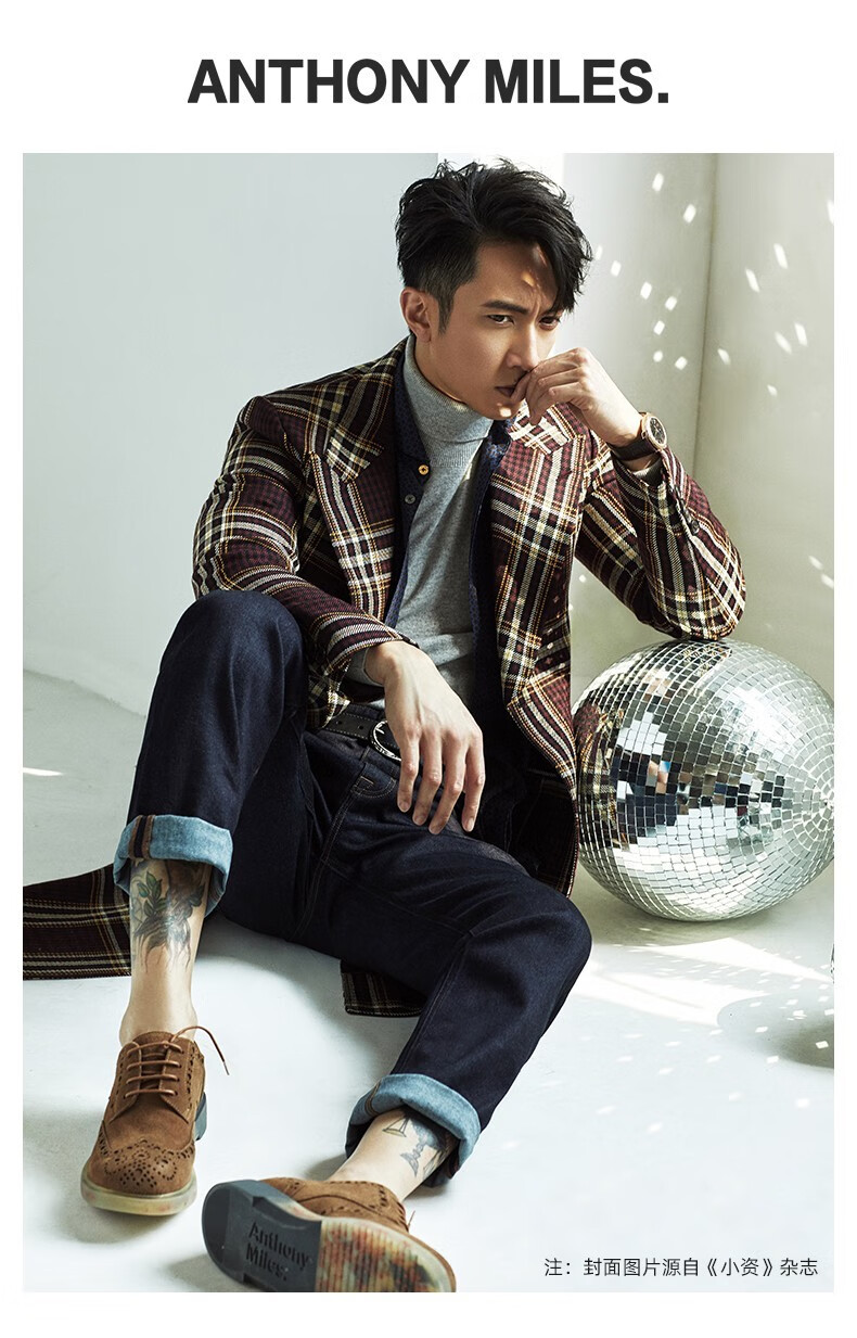 anthonymiles安东尼米勒男士休闲布洛克雕花平底户外时尚百搭耐磨潮流
