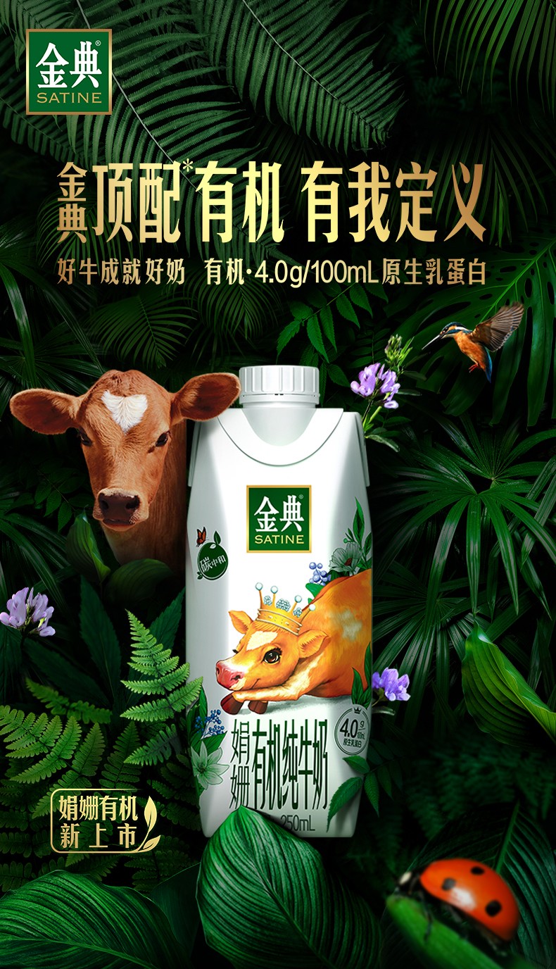 【王心凌同款】金典娟姗有机纯牛奶礼盒装4.
