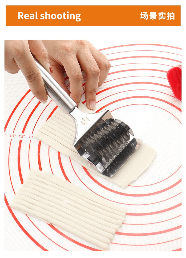 不锈钢切面器手动切面刀多功能压面机面条分切器厨房工具不锈钢款