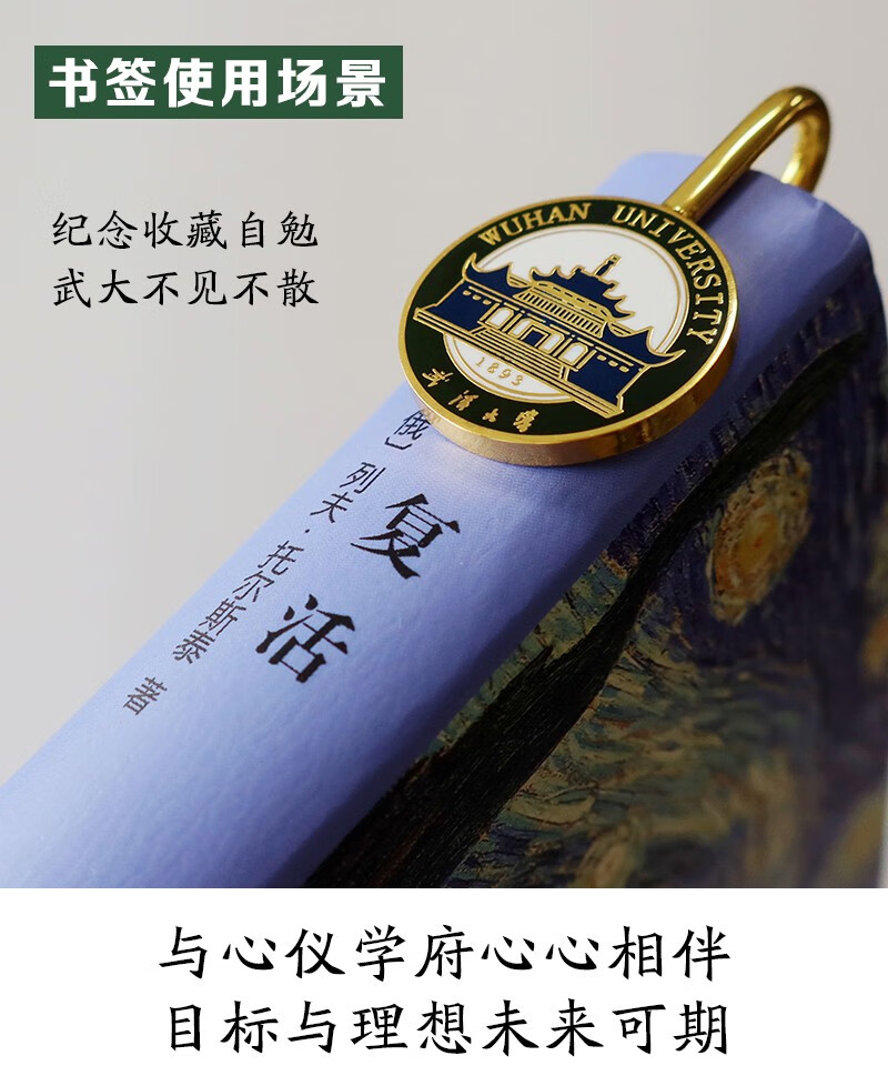 熙旺武汉大学校徽徽章纪念品文创周边胸针书签定制武大学校徽章毕业