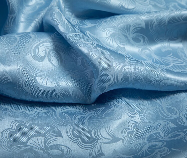 贝兰蓓儿 纯色银杏叶提花透孔真丝花罗面料桑蚕丝114cm宽幅丝绸服装