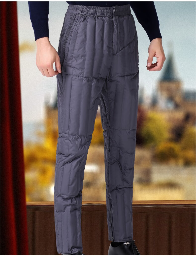 eopn品牌羽绒裤男棉裤内穿男士厚款白鸭绒内胆大码冬装裤子男9618藏青