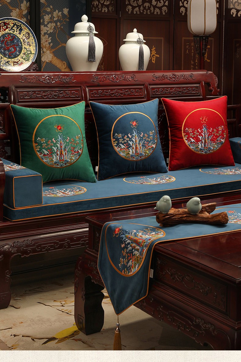 巢品中式桌旗新中式茶台布艺长条餐桌茶桌垫布高档茶席床旗定制茶旗布