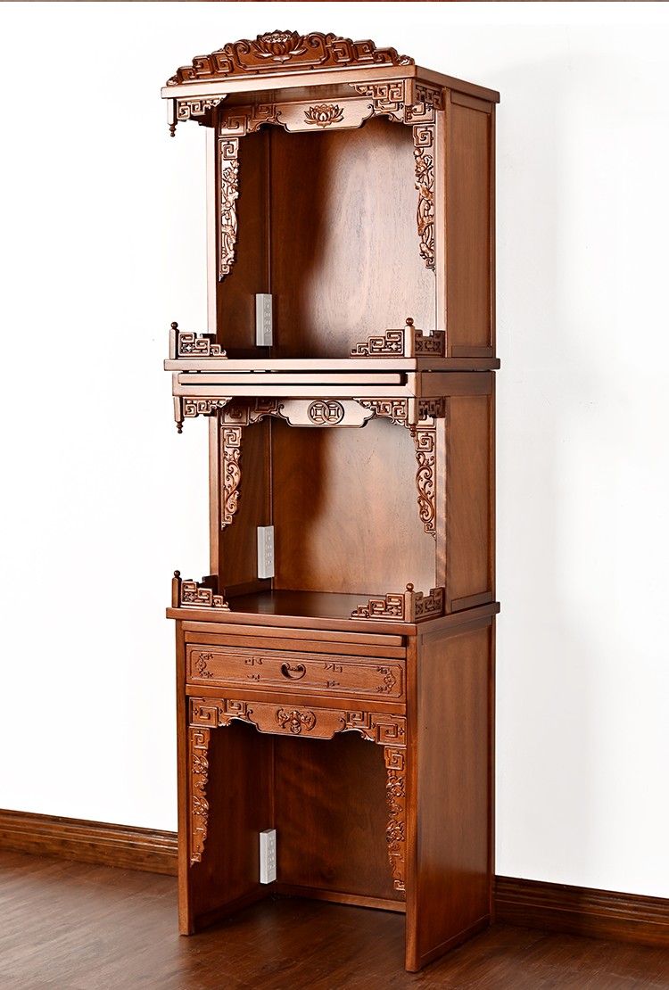 梵泽福佛龛立柜供台家用现代简约实木龛柜客厅中堂土地菩萨神柜公司