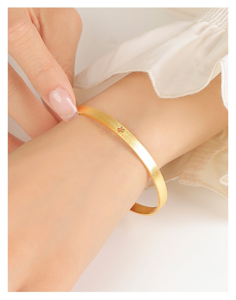 520礼物memora诗普琳黄金手镯女款足金实心妈妈款金镯子新品线上款约