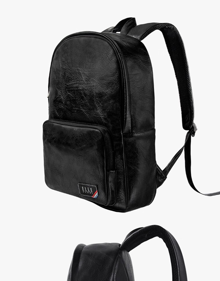 elle homme时尚双肩背包时尚商务包 黑色【图片 价格 品牌 报价】