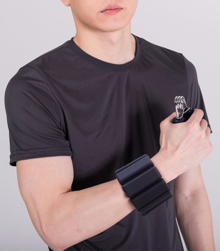 可拆卸时尚负重手环手腕随身瑜伽沙袋绑腿游泳运动健身腕带黑色2kg