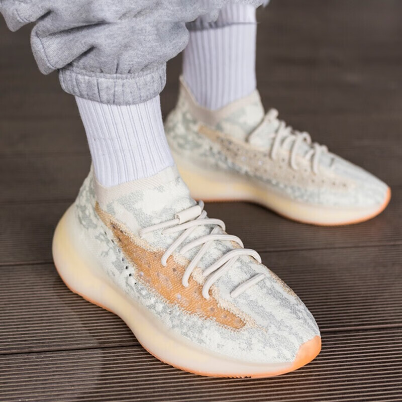 【潮】椰子鞋380v3男女鞋子情侣休闲运 gw1229/灰橙满天星 42.