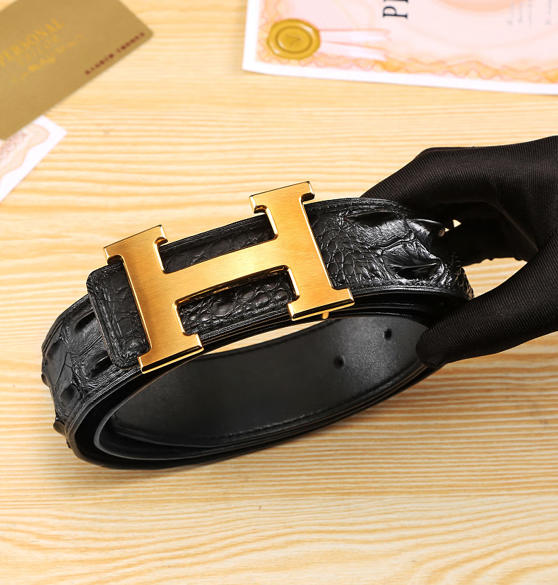 莱玛仕lemarshi皮带男士真皮年轻人名牌高档鳄鱼皮腰带男裤带奢侈品