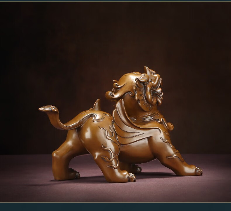 玺翰雅紫铜如意貔貅摆件一对玄关客厅办公室装饰摆设开业礼品工艺品