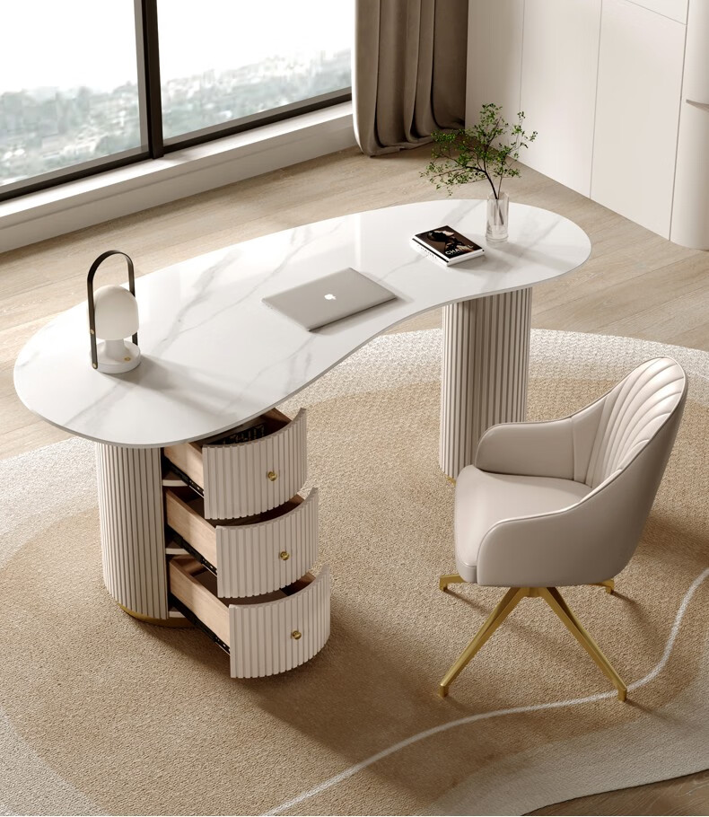 办公桌电脑桌现代书房工作台岩板设计师书桌美容院咨询桌网红 桌子200