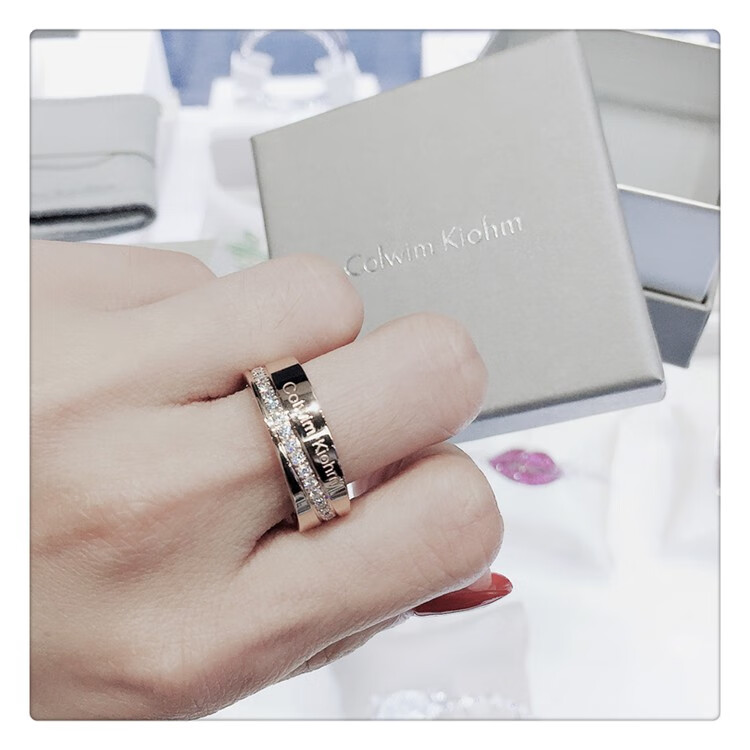 ck旗舰官方店小黑陶瓷戒指情侣对戒时尚饰品男士女士食指一对指环情人