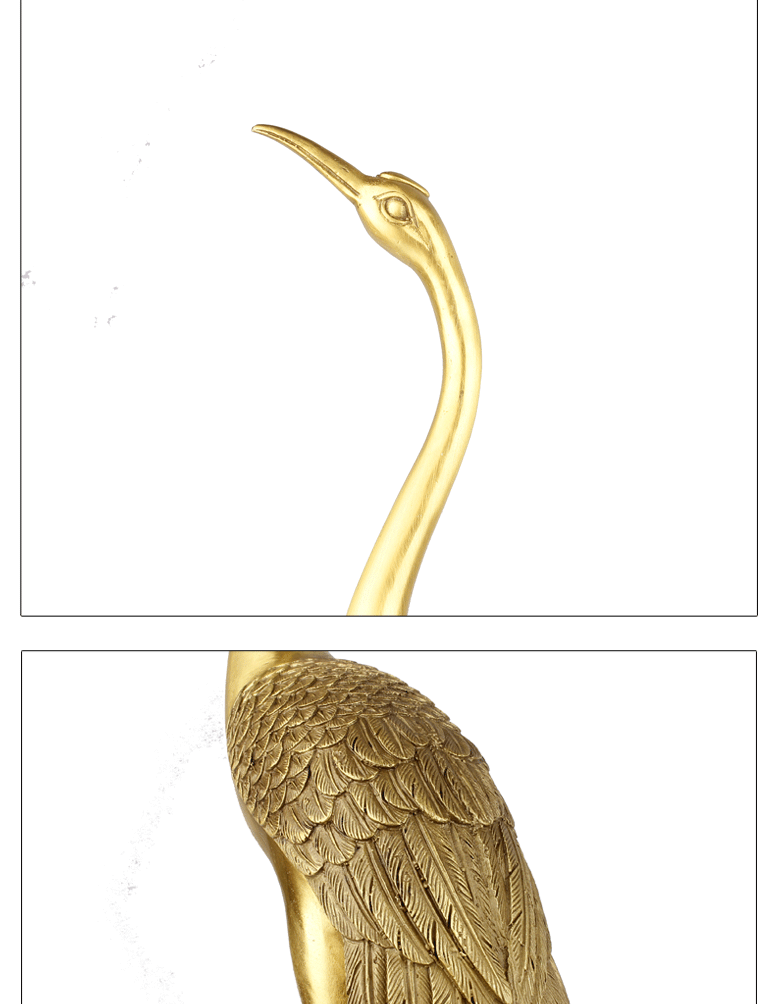 德佑堂铜仙鹤摆件铜鹤松鹤延年祝寿摆件老年人生日礼物贺寿工艺品大号