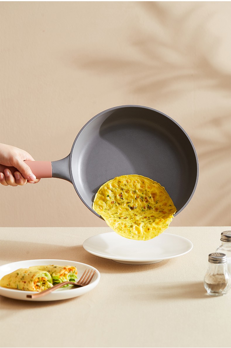 绯黛平底锅德国麦饭石不粘锅煎蛋锅牛排锅家用锅具电磁炉燃气通用28cm