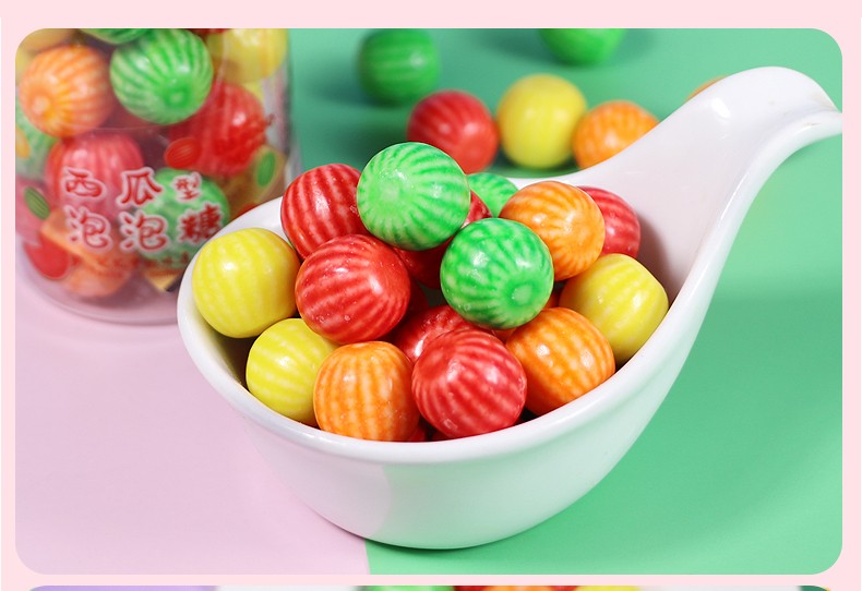 西瓜型泡泡糖水果口味儿童口香糖零食休闲糖果食品西瓜型泡泡糖混合