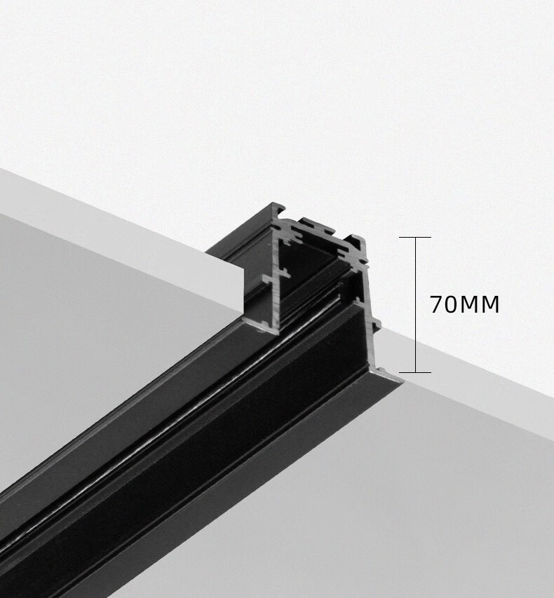 初识r20嵌入式磁吸轨道条家用客厅无边框导轨线条灯无主灯照明配件