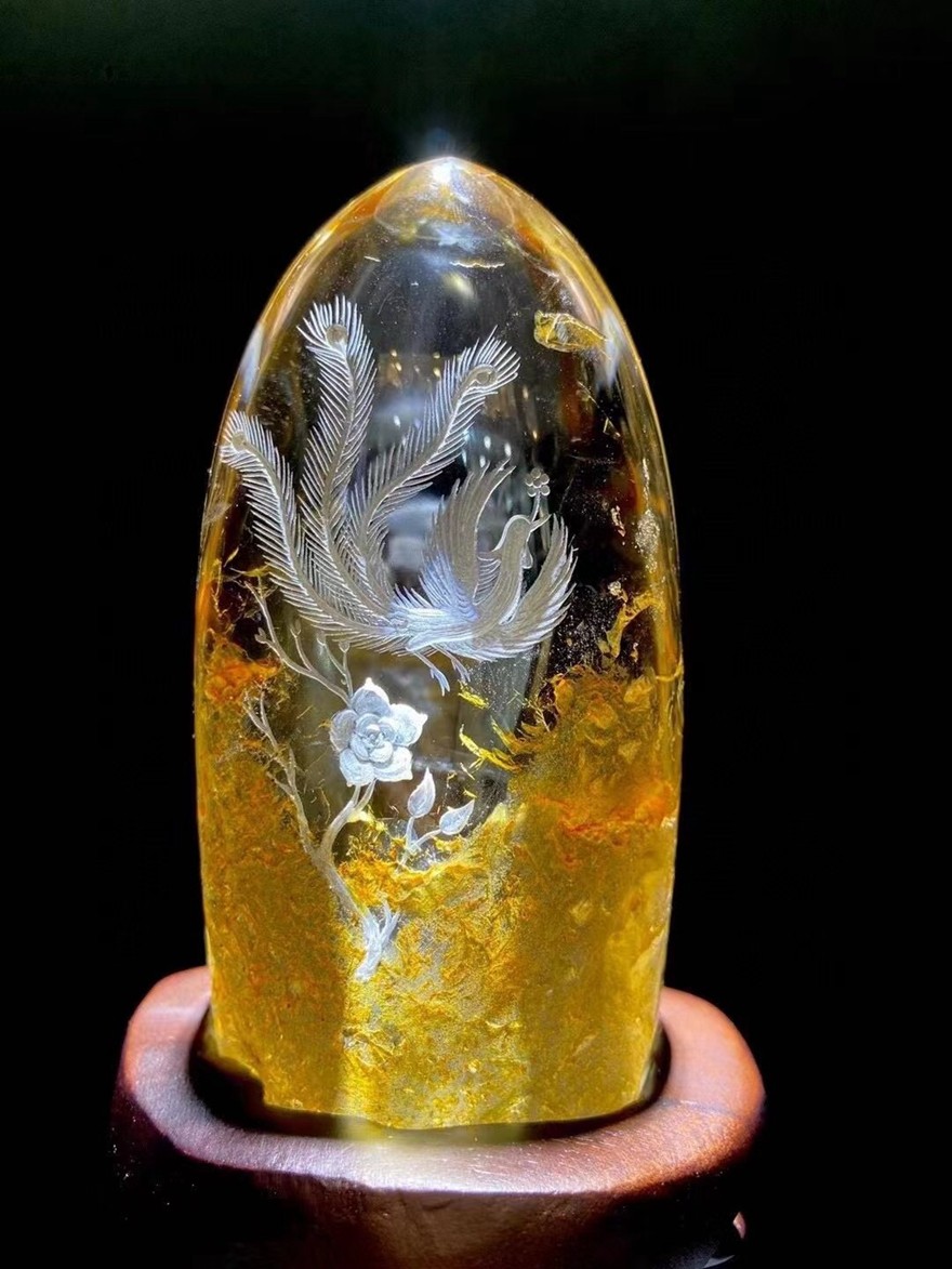 诺源珠宝天然凤凰水晶摆件摆件家居摆件办公摆放门店开业装饰