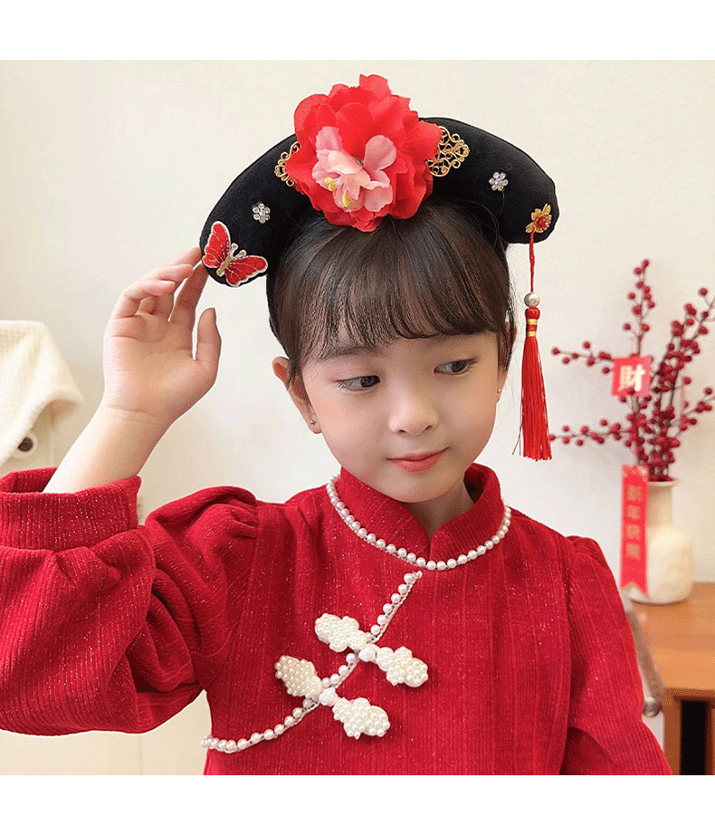 爱流行宫廷风儿童发饰小女孩格格古风发箍可爱汉服发卡女童宝宝洗脸