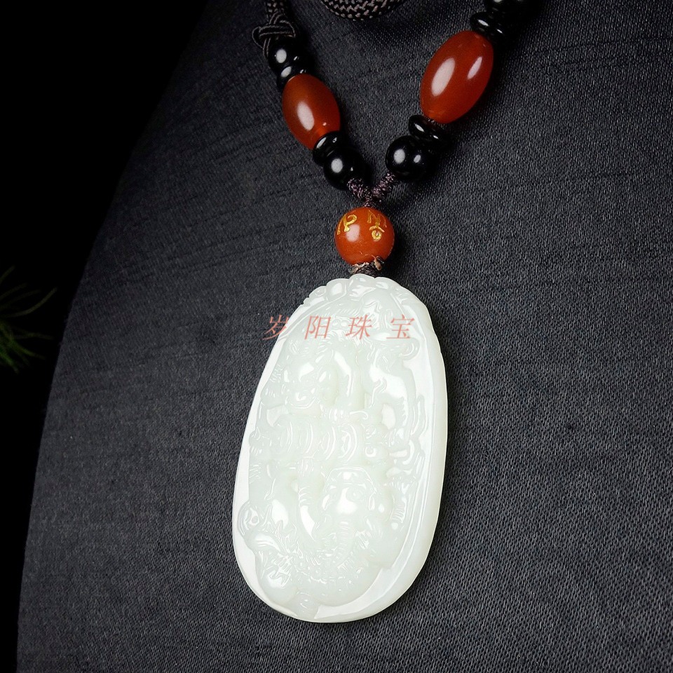 520礼物送女友天然新疆和田玉四钱貔貅牌子吊坠招财玉佩男女挂件带