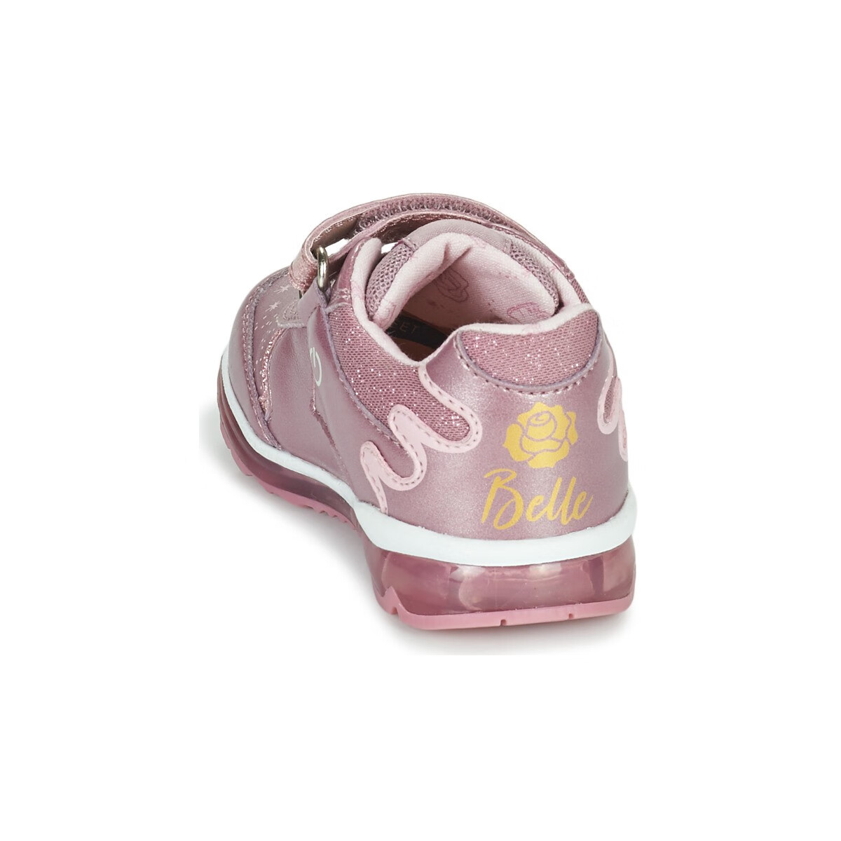 geox健乐士童鞋女孩时尚魔术贴板鞋舒适减震耐磨透气卡通图案玫瑰色