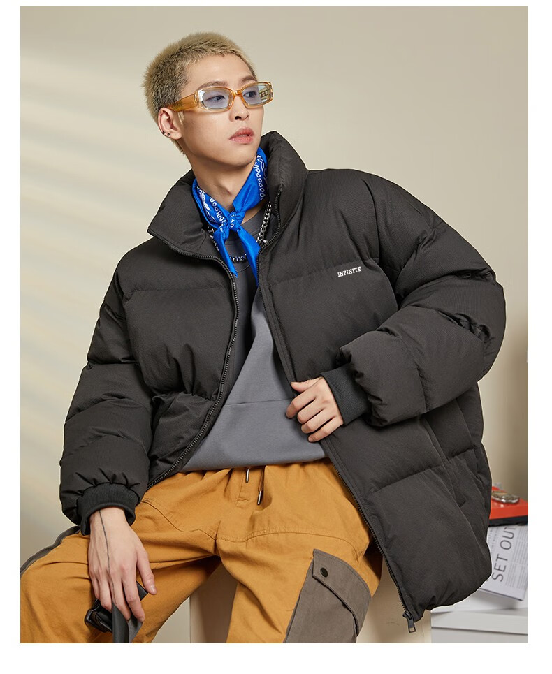 回力棉服男2021冬季新款立领加厚保暖面包服宽松百搭简约时尚休闲风