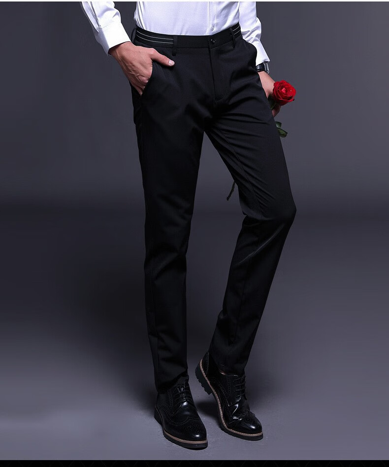 shese轻奢品牌男士西裤夏季商务时尚休闲裤男夏季黑裤子韩版潮流修身