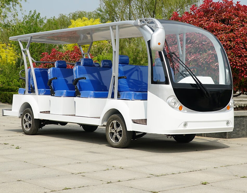 楼盘小区看房车景区旅游中巴电瓶游客摆渡车14座电动观光车三排八座