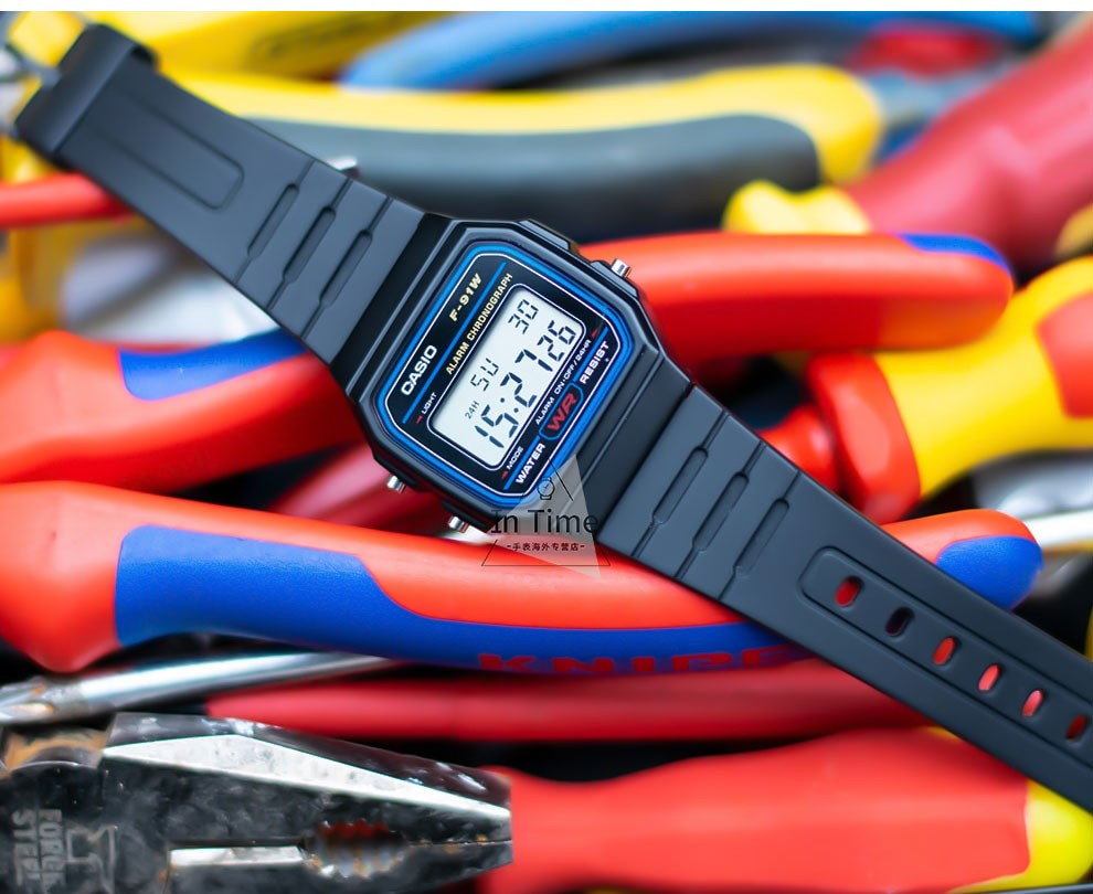 卡西欧(casio)小方表1989复古f91系列学生防水石英表 f-91wm-3a【图片