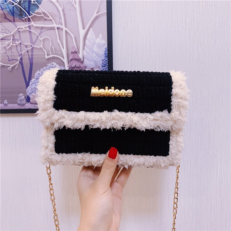 生日礼物韩减冰条线手工编织包包diy成品自制手织包针织抖音同款制作