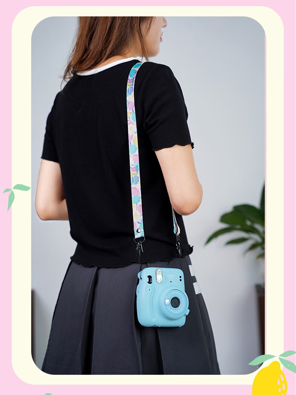 fujifilm富士instax一次成像原装立拍立得笛笛爱玩拍相机肩带笛笛爱玩