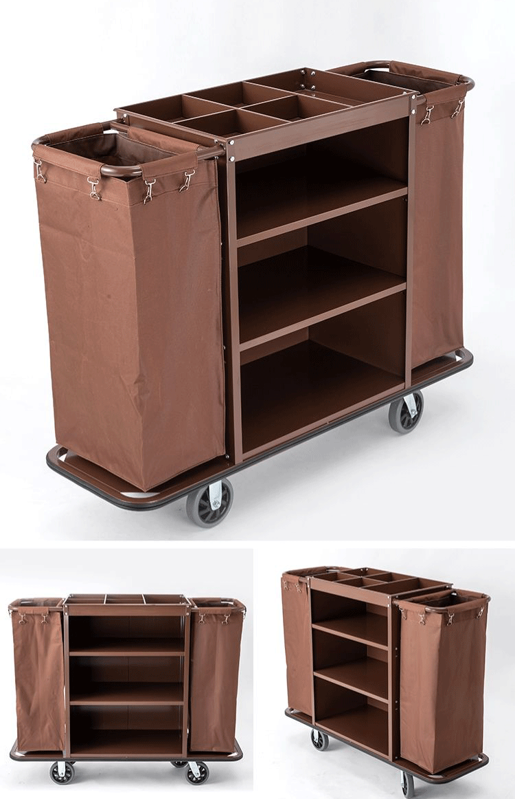 酒店布草车客房用服务车宾馆工作车打扫清洁车不锈钢手推车保洁车单边