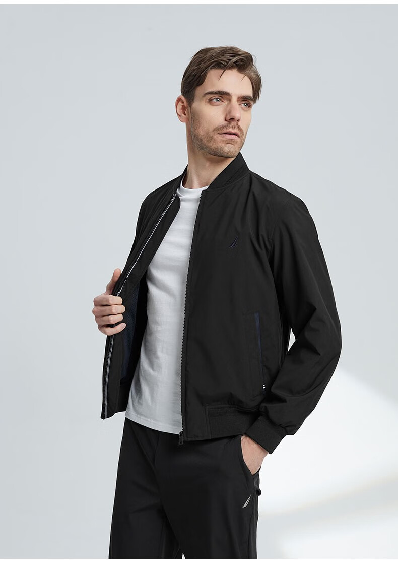 nautica诺帝卡男装22春夏新款无忧搭商务休闲防轻溅水棒球领夹克薄