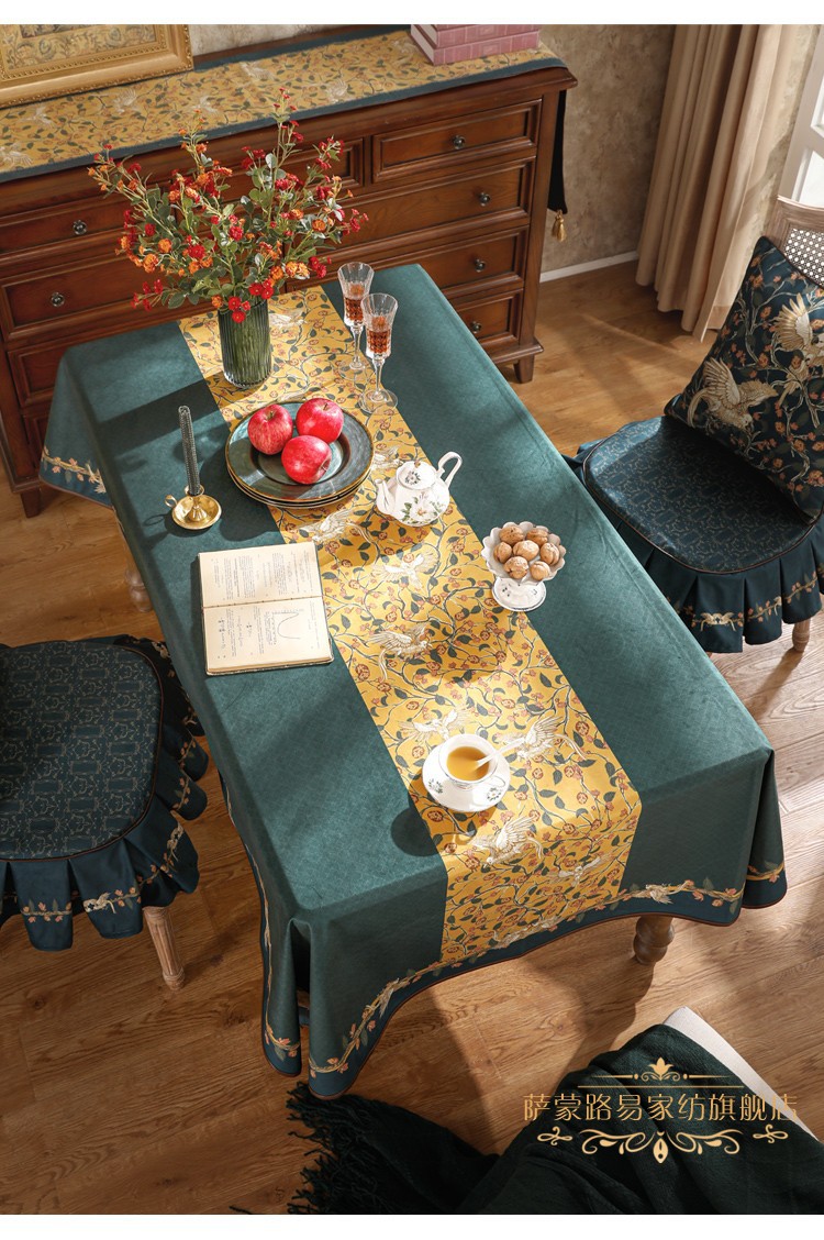 萨蒙路易 北欧简约现代天鹅绒布艺桌布防水防滑轻奢加厚家用钢琴冰箱