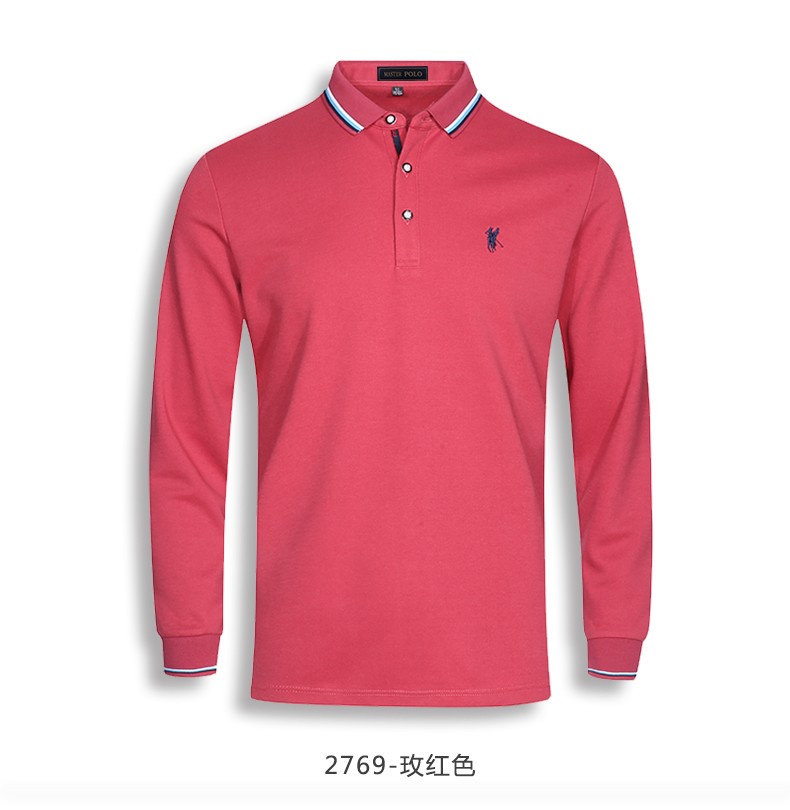masterpolo保罗t恤男士长袖polo衫上衣保罗刺绣秋装上衣2769牛仔蓝m