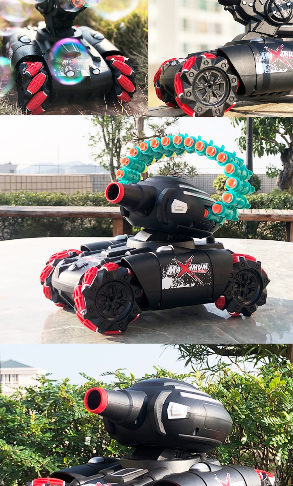 活石儿童玩具坦克玩具手势感应遥控车可发射水弹特技车坦克四驱漂移