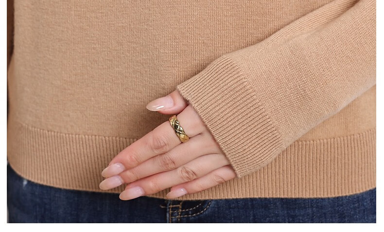 Hengyuanxiang 100% Pure Wool Sweater for Women, V-Neck Loose Base Layer, Autumn And Winter Warm Fashion Knit Sweater, Women's Top 30