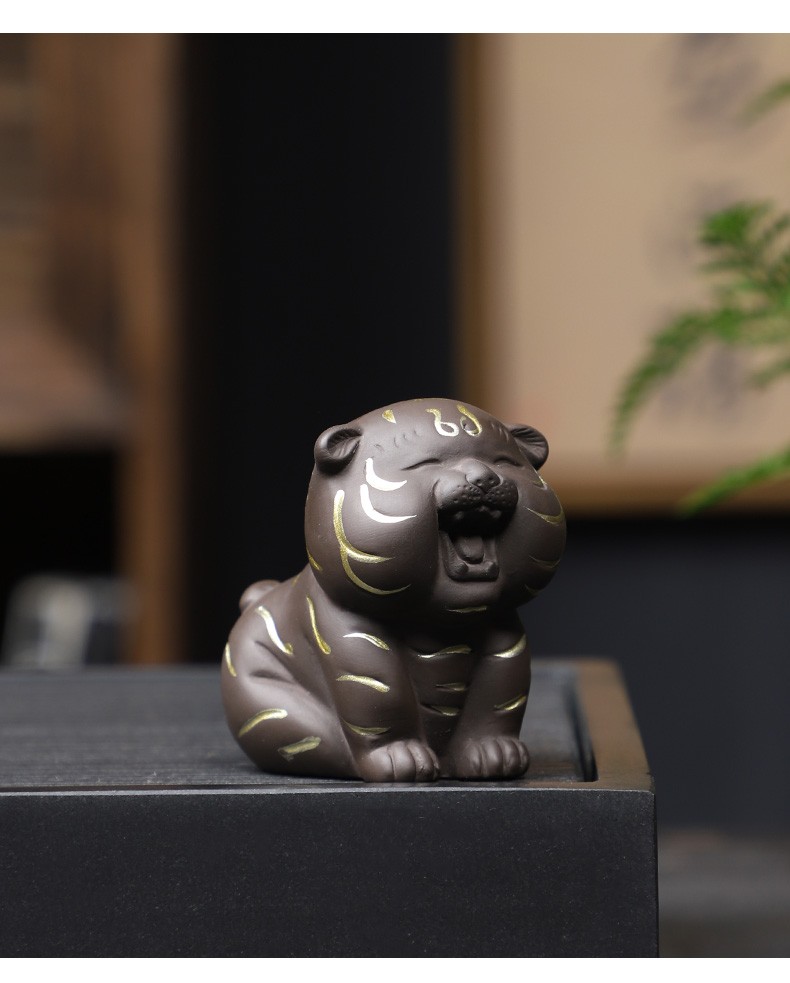 台制首艺紫砂老虎茶宠