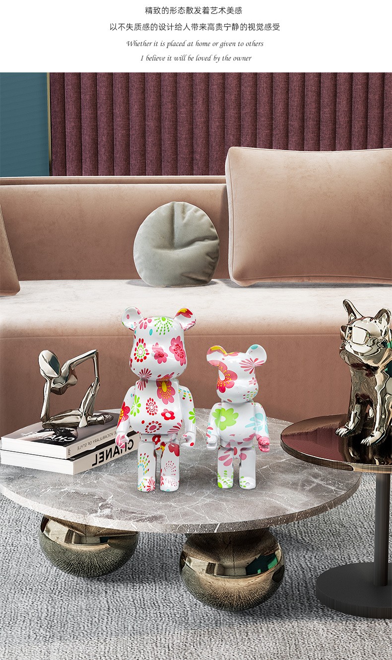 橡树庄园暴力熊摆件家居潮玩卧室客厅玄关儿童房轻奢桌面摆设创意卡通