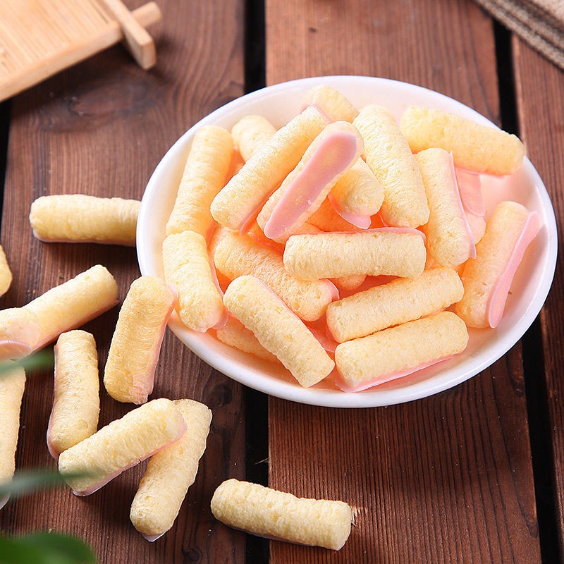 上好佳粟米条草莓朱古力玫瑰酸奶橙子哈密瓜味7g袋办公室宿舍休闲零食