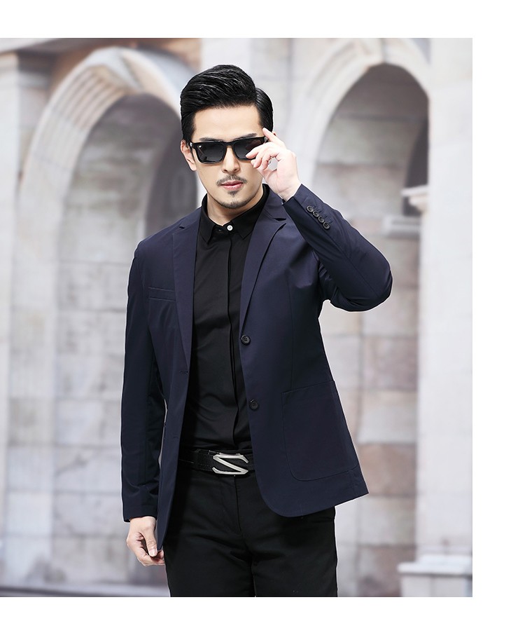 男装西服单西男士外套春季薄款中年男士商务便服单西感休闲西装咖啡色