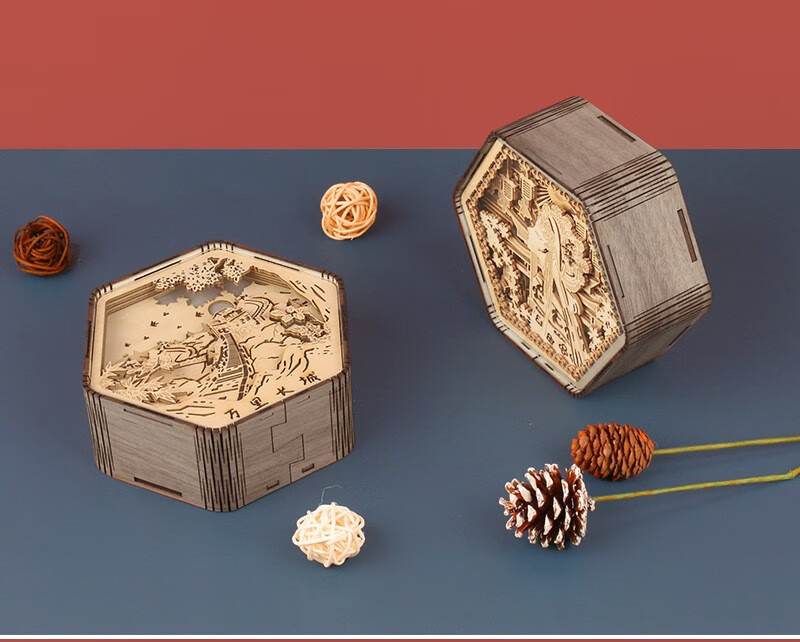 文记星台灯中国风敦煌木雕灯创意礼品古风文创工艺品礼物床头书桌摆件