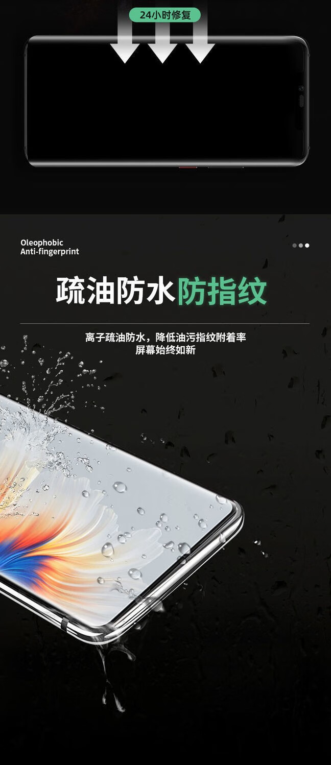 佐牌小米mix4绿光水凝膜mimix4钢化软膜护眼抗蓝光防摔全屏覆盖全包