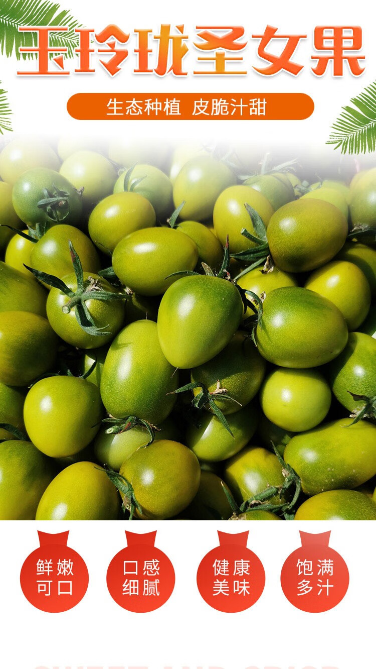 (顺丰)山东青口蜜小番茄 新鲜绿千禧圣女果 超甜小西红柿子 孕妇生吃