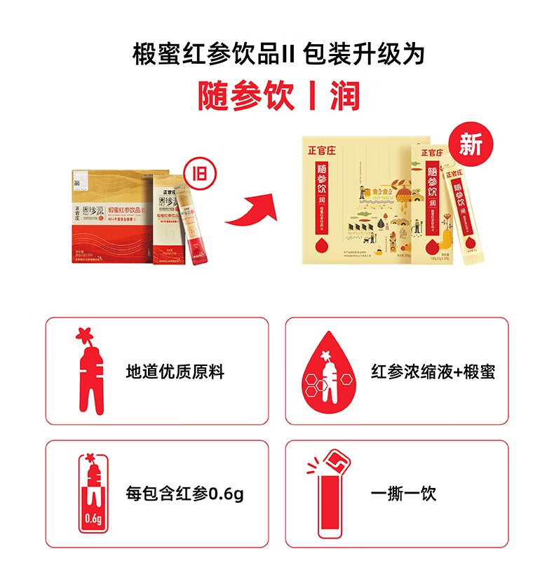 正官庄恩珍源高丽参红参液人参饮品椴蜜红参饮品ii代300g礼盒装润新