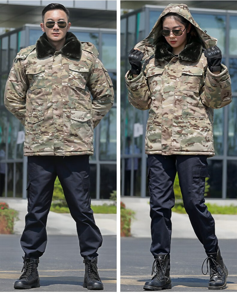 防冻服中长款棉袄劳保防寒棉服 cpu迷彩大衣加长款【内胆不可拆卸】