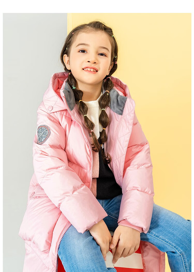 清仓水孩儿童装女童羽绒服冬装新款儿童长款羽绒服中大童儿童保暖连帽