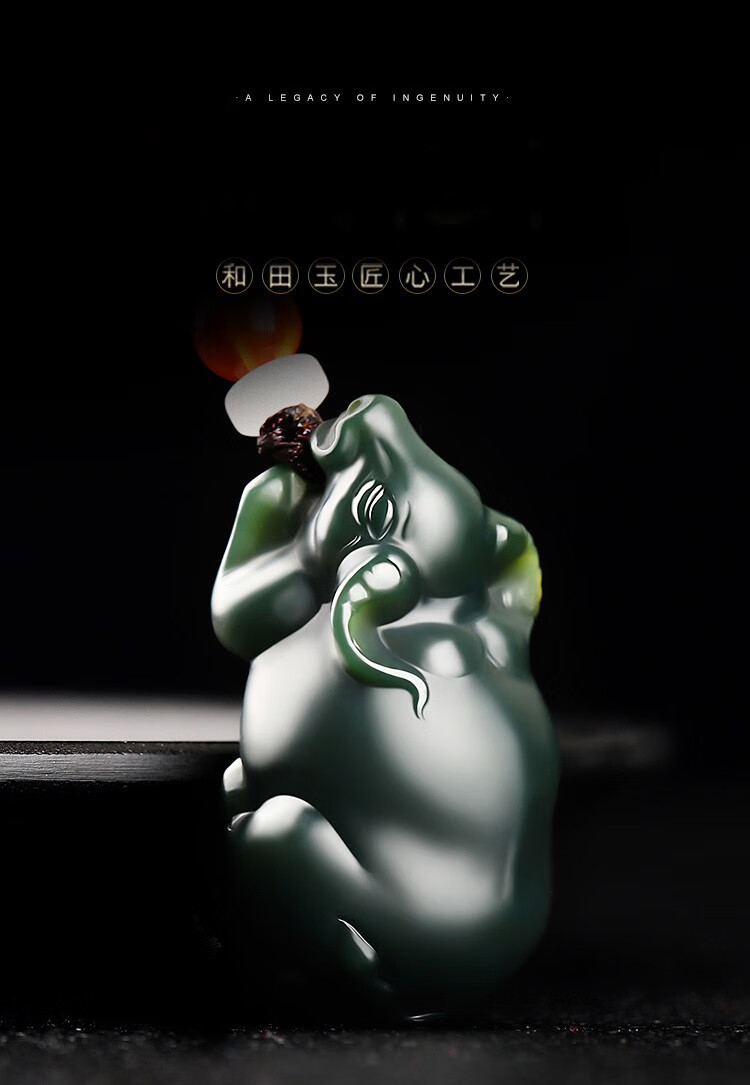 和田玉生肖牛玉坠新疆青玉细料男士女士立体雕刻牛玉吊坠玉石挂件炫石